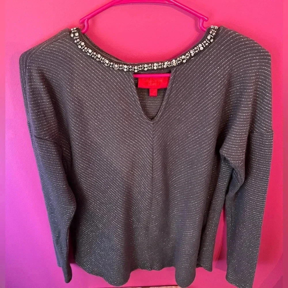 J.Lo embellished sweater